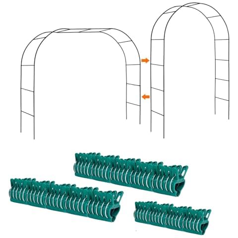 Mr.Ton Garden Arch with Garden Clips, Garden Arbor Pergola for Indoor Outdoor,Plant Support for Lawn Garden Various Climbing Plants Cover