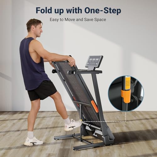 Image of THERUN Treadmill with Incline, 3.0 HP Foldable Treadmills for Home, Brushless Motorized Incline, Treadmill for Home with 0%-12% Auto Incline, 300 LBS Capacity