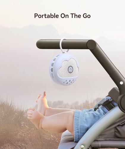 Image of Dreamegg White Noise Machine - Portable Sound Machine Baby with Safe Silicone Cover, Features Powerful Battery, 21 Soothing Sound, Noise Canceling for Sleeping, Baby Registry Gift, Nursery(Blue)