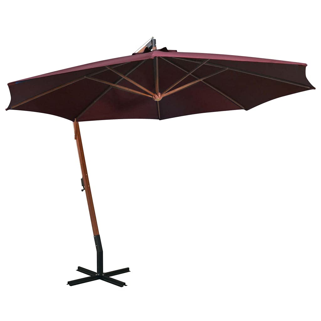 Hanging Garden Cantilever Umbrella, Anthracite xm, Solid Fir Wood Pole, UV-Resistant Polyester, for Patio Deck Pool