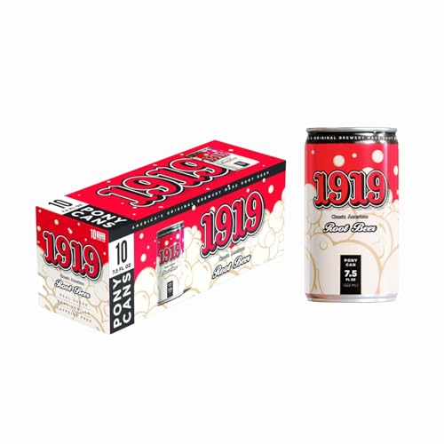 1919 Draft Root Beer 7.5oz Can, Real Sugar, Real Vanilla, 10-Pack