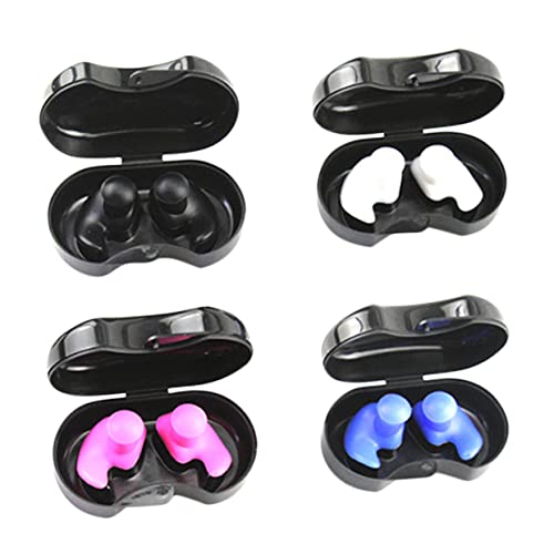 FRCOLOR Silicone Waterproof Earplugs for Kids Adults 4 Pairs Reusable Comfortable Fit Ideal for Swimming Bathing Snorkeling