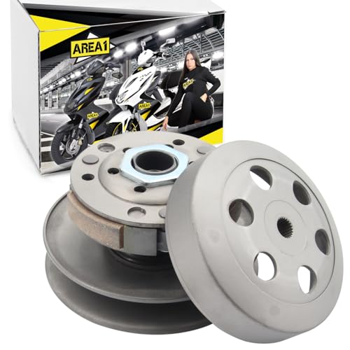 Area1 Reemplazo convertidor + embrague + campana 107 mm compatible con 50 cc 2 tiempos TPH Zip NRG MC2 MC3 Power Liberty Runner SR 50 R Racing Sport Street Sportcity MY