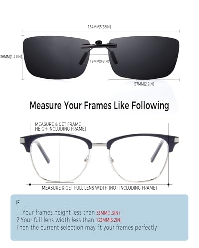 Clip on Sunglasses Over Prescription Glasses Polarized Anti Glare Glasses For Men Women Fit Non-Flip Up2