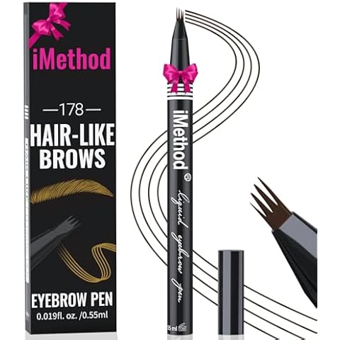 iMethod Eyebrow Pen - Eyebrow Pencil with Micro 4-Fork Tip, Microblading Eyebrow Pen for Natural Hair-Like Brows, Long-Lasting Eye Brow Pencils for Women, Smudge-proof, Black Brown Cover