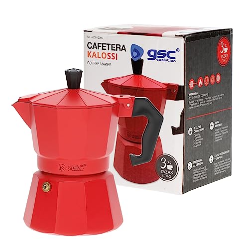 Gsc - Cafetera Kalossi 3 Tazas Rojo Gsc 400010009 - Gsc 400010009