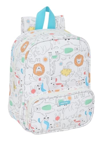 Safta PREESCOLAR ZOO   Mochila Guardería, Adaptable a Carro, Fácil Limpieza, Ideal para Niños de Diferentes Edades, Cómoda y Versátil, Calidad y Resistencia, 22x10x27 cm
