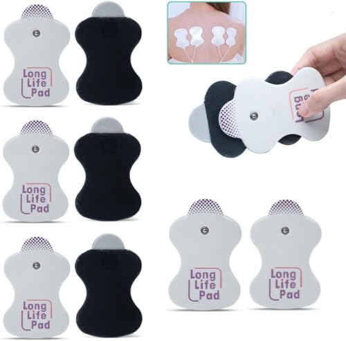 Image of AGAM Digital Therapy Machine Reusable TENS Unit Pads - Omron Life Long Electrode Replacement Pads, Strong Stick Gel, Universal Compatibility for Muscle Relief & Pain Therapy (6-Pack)