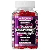 Adult Multi Vitality Gummy | 11 Essential Vitamins & Minerals A,D,E,C,B3,B6,B5,B12,Biotin, Zinc & Iodine | Mixed Berry Flavour | 60 Vegan Gummies | Support Wellbeing & Immune System by NUTRIGUMS®