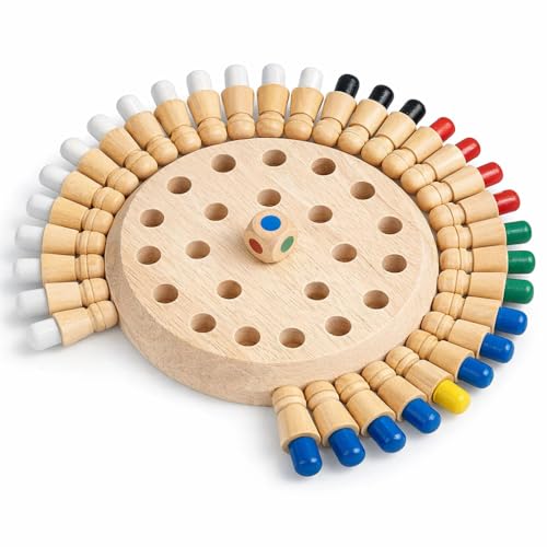 Image of Wooden Memory Chess Game | Color Matching Memory & Brain Training Game | Educational Board Game for Kids 3-10 Years | Family Fun Indoor Activity