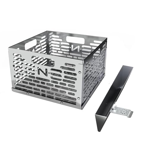 SnS Grills Slow &lsquo;N Sear&reg; Stainless Steel Charcoal Basket and Water Wall - V-Shaped Water Pan for Fuel Efficiency, Temperature Control & Moisture - Fits Oklahoma Joe & Other Offset Smokers