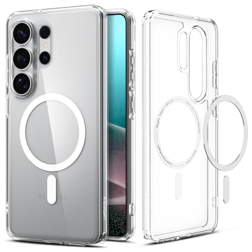 Image of Spigen for Galaxy S26 Ultra Case, Ultra Hybrid MagFit [Anti-Yellowing] [Compatible with MagSafe] [Fast Wireless Charging] - Clear White