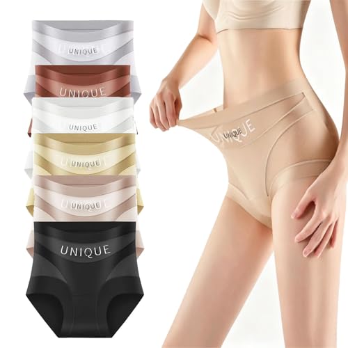 serfpardis Unique Underwear Tummy Control Unique Underwear For Women High-Waist Tummy Control Seamless Shaping Underwear (6Pcs XX-Large)
