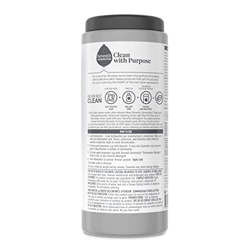 Seventh Generation Power+ Dishwasher Detergent Booster Powder Fresh Citrus Scent Dish Cleaner 27 Oz, Pack Of 2 #TOP1