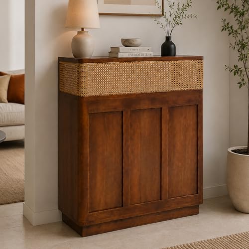 Image of The Attic Mehfil Bar Cabinet, Teak Finish