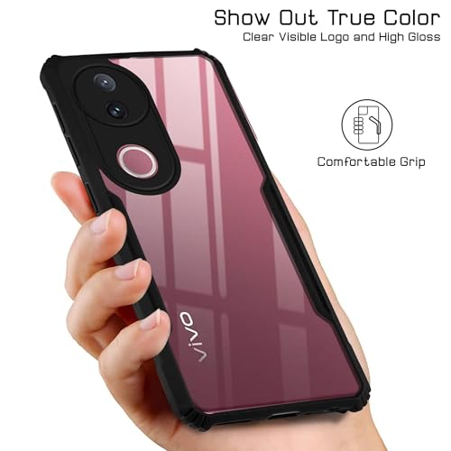 Image of Jkobi Back Case Cover for Vivo V50 | Vivo V50e (Shockproof with Polycarbonate Clear Panel | Professional Black)