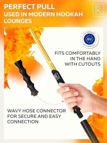 Image of M. ROSENFELD Premium Hookah Hose with Mouthpiece - 60 inch Long Silicone Water Pipe Hose, Washable, with 15 inch Aluminum Easy-Grip Mouthpiece - Modern Design Handle, Won't Rust or Ghost Hookah Hose Silicone