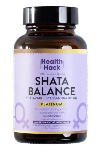 Health Hack Shata Balance Platinum | Suplemento con Shatavari, Ginseng y Maca | Energía y Balance Hormonal | Edición Premium Mejorada con Glicinato de...