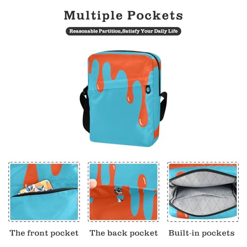 Graffiti Art Orange Blue messenger bag for women crossbody Crossbody Small Bags For Women Womens Fashion Purses Adjustable Strap for work Shopping2