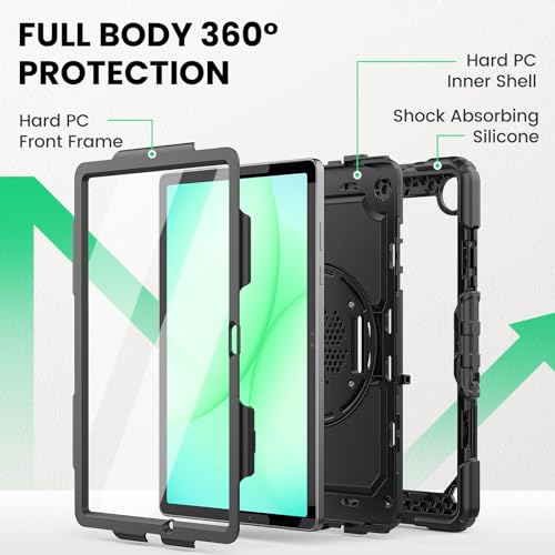 Image of SEYMAC Case for Samsung Galaxy Tab A11+ /A9+ Plus 11 inch, Black