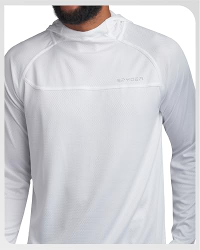 Spyder Mens Rash Guard Long Sleeve Sun Hoodie Shirt - UPF 50+ UV Protection Quick Dry Moisture Wicking Fishing & Swim Shirt4
