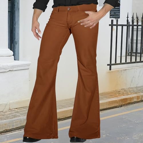 70s Disco Pants for Men Relaxed Fit Bell Bottom Jeans Pants Classic Vintage Stretch Slim Fit Flared Denim Jeans4