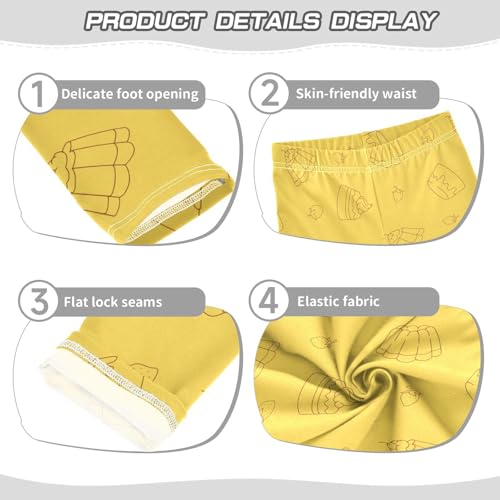 ZZKKO Girls Leggings Pudding Strawberry Dessert Toddler Girls Clothes Leggings for Girls Toddler Girls Leggings 3-4T3