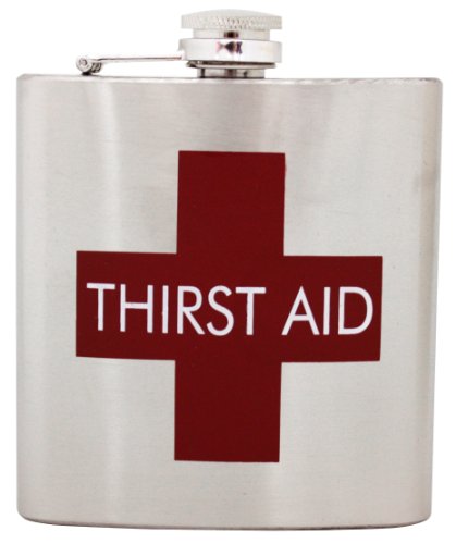 Island Dogs Thirst Aid Flask, Silver