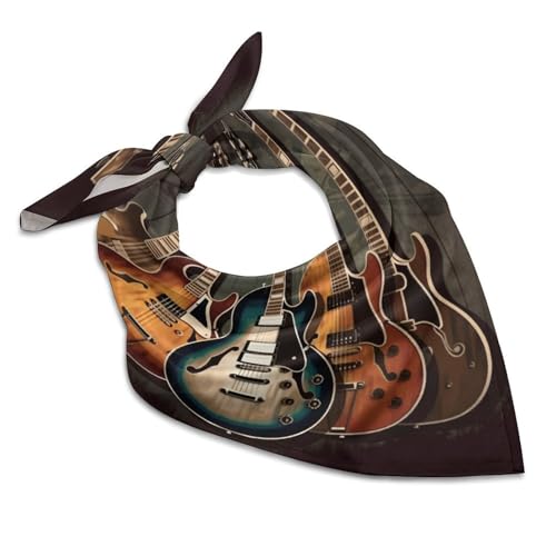 Guitars Art Silk Scarf Fashion Satin Head Scarf Lightweight Head Scarves for Neck Silk Scarves for Women Men Boho Hair Wrap Sleeping Kerchief Bandanas Pocket Square 25