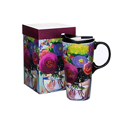 Ceramic Coffee Cup Travel Car Mug 17 OZ. with Gift Box and Lid