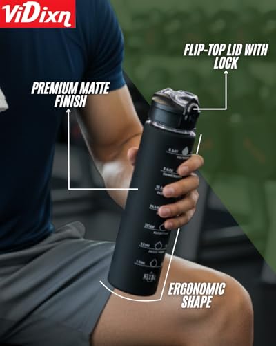 Image of Sipper Water Bottle Leak-proof Durable BPA Free Water bottle for Adults, Gym, Kids School, Gifts and Office, (900mL Pack of 1 Black)