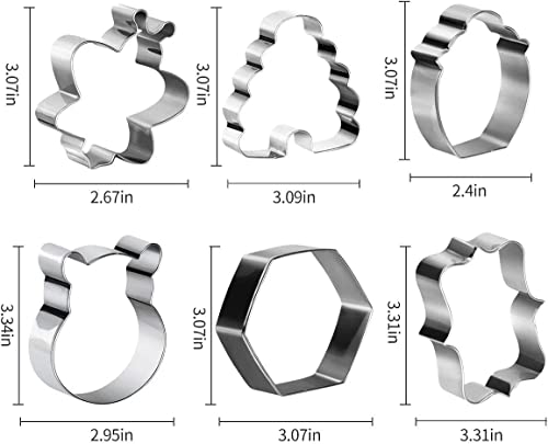Aoerfes 6 Piece Bee Cookie Cutter Set, Honeycomb Hexagon Honey Jar, Bear The Pooh Molds Cutters For Bee Party Making Muffins, Biscuits, Sandwiches Fondant Decorations #TOP3