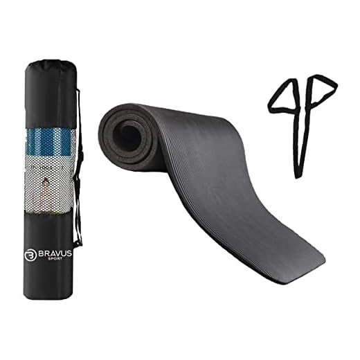 Tapete de Yoga Preto Bravus Sport em NBR com sacola