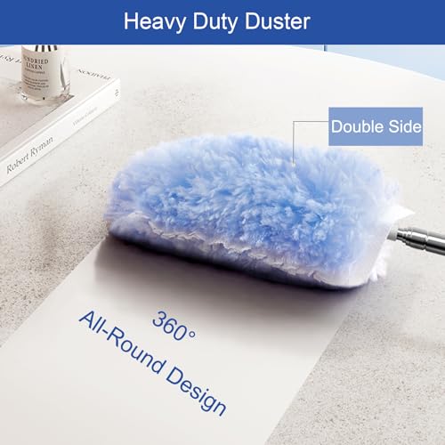 Image of 30P Duster Refills Compatible with S wiffer Dusters, Multi Surface 360 Heavy Duty Duster Refills with 4X Fluffy Fiber, Dust Removal Tools Refill Replacenments Cleaning Dusters with Handle - Blue