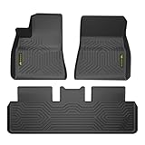 PIT66 Floor Mats Cargo Liners Compatible with Tesla Model 3 2017-2023 Sept Old Style, NOT Fit 2023.Oct-2026 new Model (Heavy Duty) TPE 3-Piece Premium, All Weather Floor Liners Black