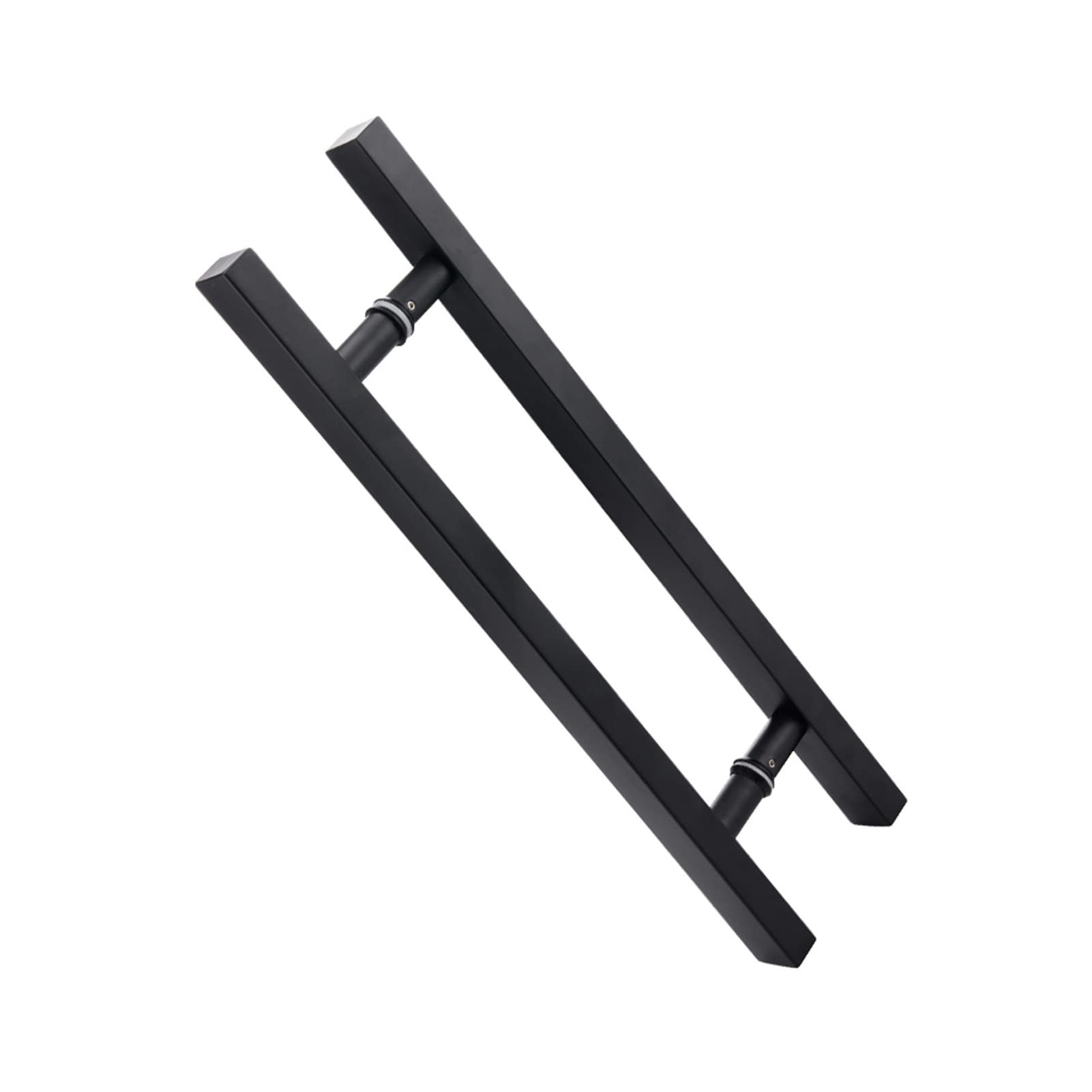 TKJfdTY Matte Black Stainless Steel Bathroom Glass Door Handle Set Back To Back Shower Door Handles With Push And Pull Function 500Mm 800Mm Size,Black 600mm 800mm