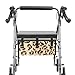 Hzeswody Leopard Seat Rollator Bag, Walker Accessories Bags for Seniors, Rollator Walker Accessories Storage Bag Under Seat, Walker Basket for Folding Walker
