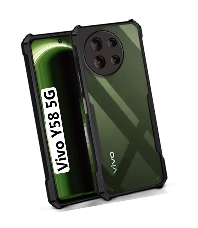 COBERTA Polycarbonate Back Cover For Vivo Y58 5G Back Cover Case-Black Transparent (B0D8VV4QZC) Amazon Price History, Amazon Price Tracker