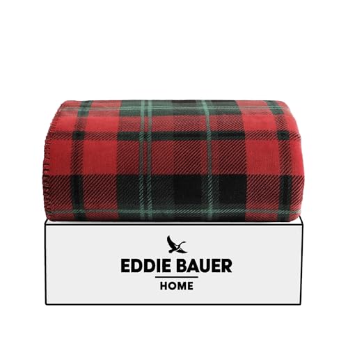 Image of Eddie Bauer - Throw Blanket, Ultra-Soft & Reversible Plush Bedding, Throw Blanket for Couch & Bed (Trailhead Plaid Red, 60 inch x 70 inch)
