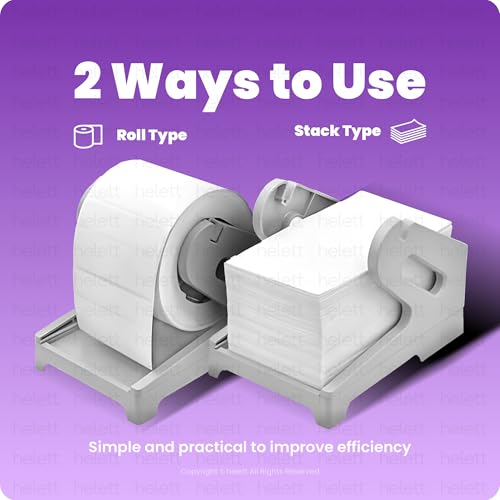 Image of helett H30C Pro Wireless Bluetooth + USB 4x6 Thermal Label Printer with Label Holder | 203 DPI Barcode Printer | 152mm /s High Speed | Built-in Holder | Windows & Mac | White (1-Year Warranty)