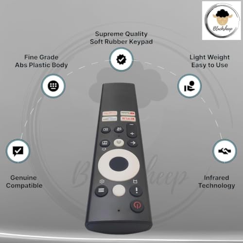 Image of BLACKSHEEP Compatible with Thomson Google Tv Remote Phoenix Series Original Model 50OPMAXGT9020 55OPMAXGT9030 65OPMAX9033 43OPMAX9099 50OPMAX9077 55OPMAX9055 Suitable 43 50 55 65 75 Inch