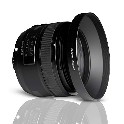 Ares Foto® 52mm Weitwinkel Gegenlichtblende Streulichtblende Sonnenblende zum Einschrauben. CNC gefrästes Metall (Aluminium). Kompatibel mit Sony Canon Nikon Fujifilm Olympus Tamron Sigma Pentax