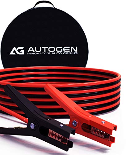 AUTOGEN Booster Cables, 4 Gauge 25 Feet Jumper Battery Cables with Storage Bag