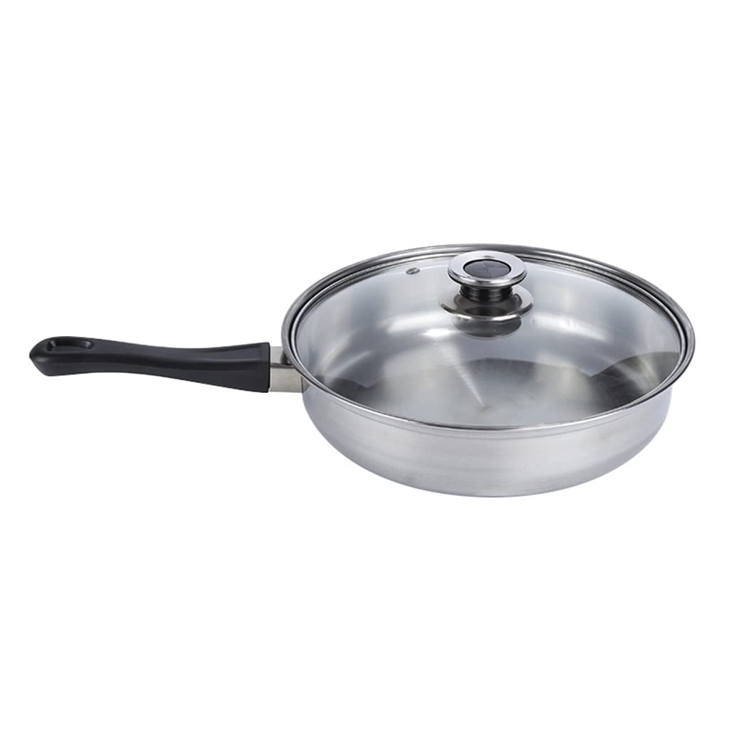 6 Töpfe 12-teiliges Edelstahl-Töpfe und Pfannen Schmortopf Kochgeschirr-Set mit Glasdeckel