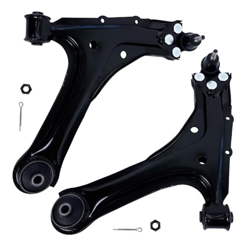 Image of Detroit Axle - Front End 8pc Suspension Kit 1995-2005 Chevy Cavalier Pontiac Sunfire, 2 Lower Control Arms with ball joint 4 Outer & Inner Tie Rod Ends 2 Sway Bar Links Replacement
