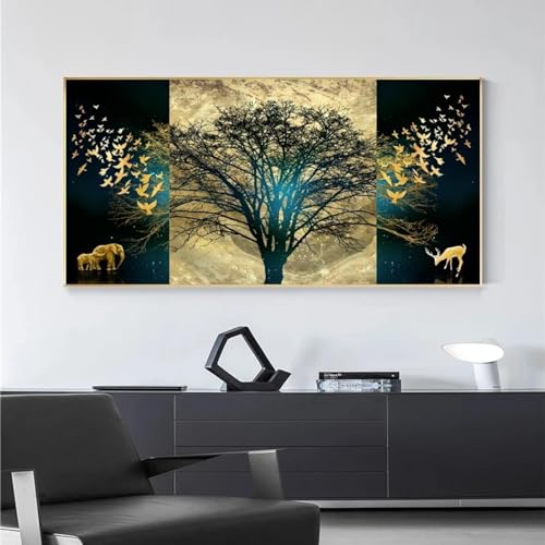 Image d'art arbre doré abstrait | Apportez de l'harmonie chez vous - 3