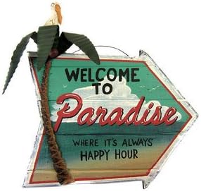 HUGE! WASTIN' AWAY ~ PARADISE WOOD SIGN SET of TWO