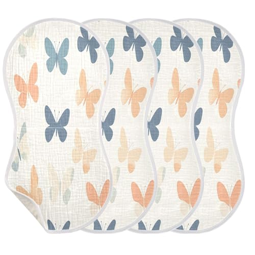 Butterflies Burp Cloths Cotton Baby Washcloths,Large 22x11in Burping Cloth Absorbent and Soft for Newborn Baby Boys and Girls,1 Pack3