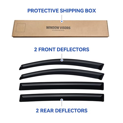 Image of Window Visors Rain Guards for 2011-2017 Honda Odyssey, Out-Channel Window Vent Wind Deflectors Visors Shades for 11 12 13 14 15 16 17 Honda Odyssey