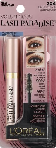 Image of L'Oreal Paris Voluminous Lash Paradise Waterproof Mascara, Blackest Black (Pack of 2)